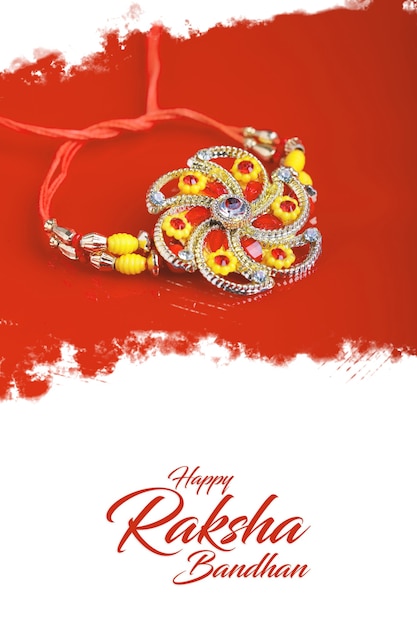 Photo festival indien raksha bandhan, joyeux raksha bandhan en calligraphie anglaise