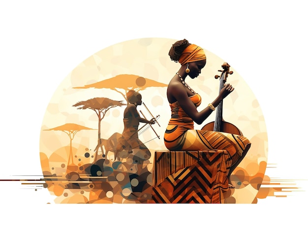 Festival de musique de culture africaine conception vectorielle abstraite fête de musique d'occasion spéciale