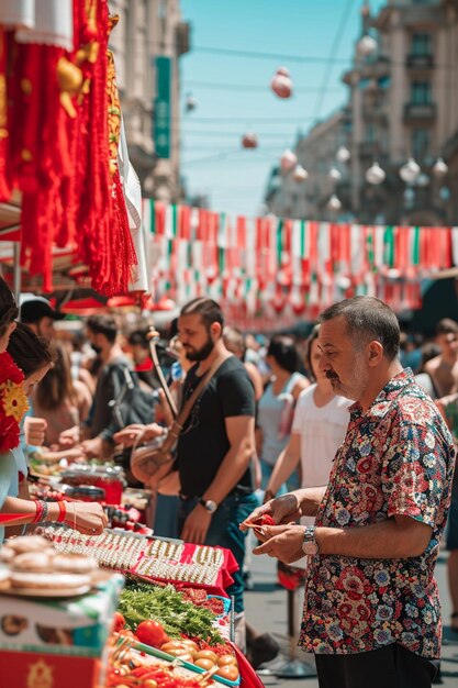 un festival de rue animé à Bucarest célébrant Martisor