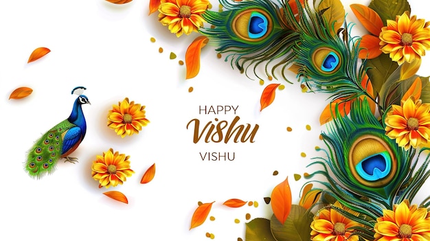 Festival traditionnel indien Happy Vishu célébré au Kerala, en Inde Illustration