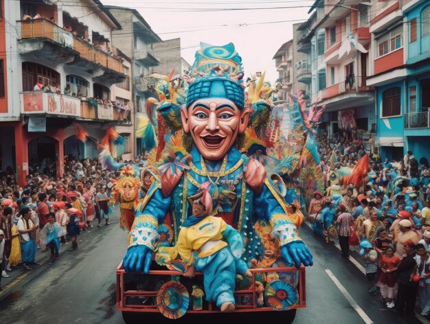 Festivités en Amérique du Sud Carnaval coloré de gens dans la rue