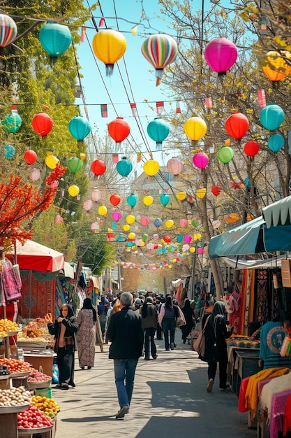 Photo les festivités de rue dynamiques de nowruz