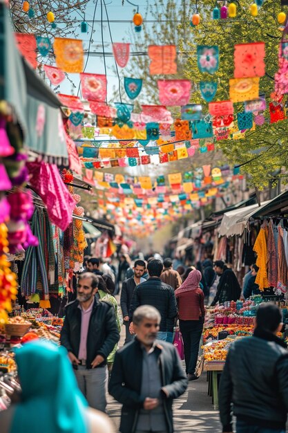 Photo les festivités de rue dynamiques de nowruz