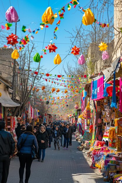 Photo les festivités de rue dynamiques de nowruz