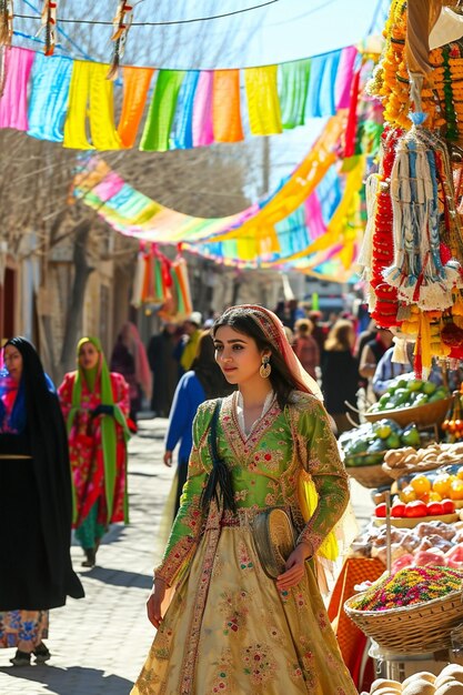 Photo les festivités de rue dynamiques de nowruz