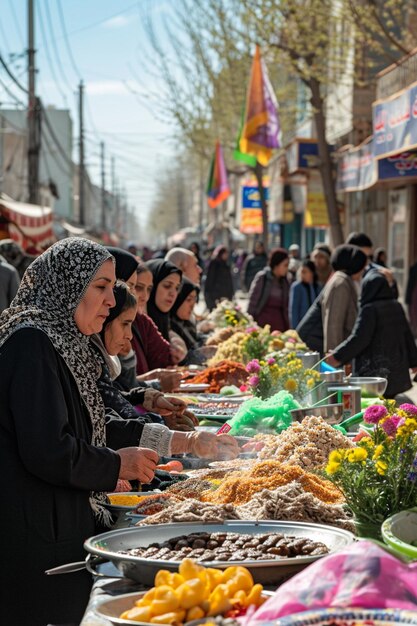 Photo les festivités de rue dynamiques de nowruz