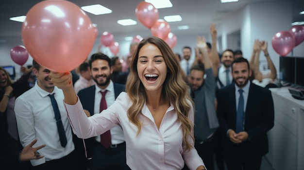 Fête d'anniversaire au bureau