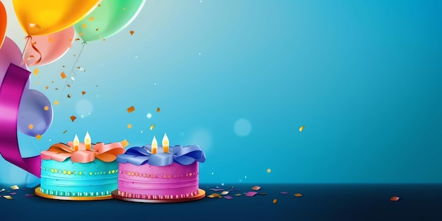 Une fête d'anniversaire avec un ballon et un gâteau avec le numéro 2 dessus.