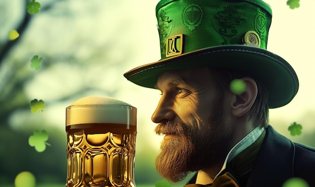 Photo fête de l'anniversaire de la bière verte de l'irlande