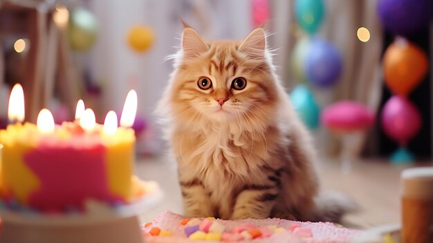 Fête d'anniversaire de chat