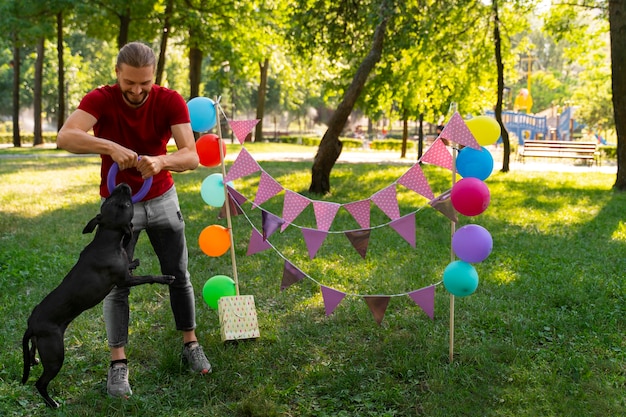 Photo fête d'anniversaire piscine pour chiens