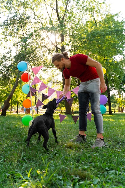 Photo fête d'anniversaire piscine pour chiens