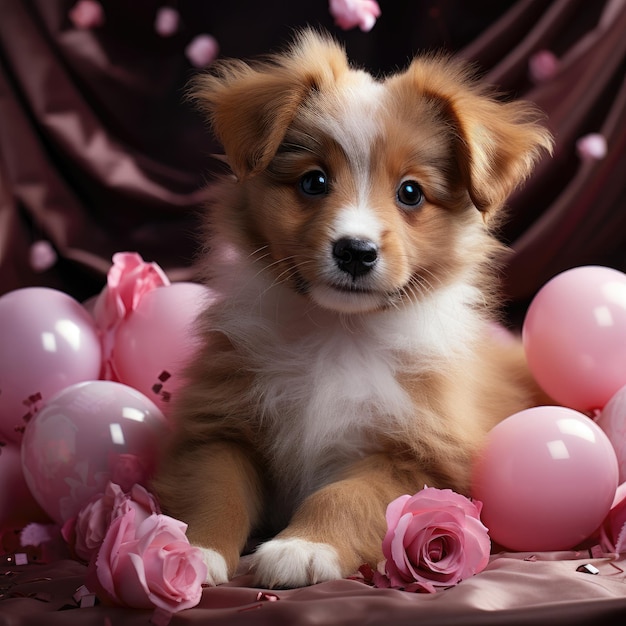 Une fête de chiots Un adorable bébé chien qui célèbre des occasions spéciales