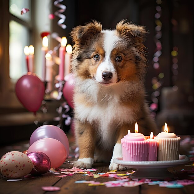 Une fête de chiots Un adorable bébé chien qui célèbre des occasions spéciales