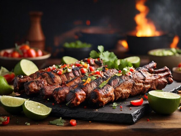 Une fête culinaire Photos de stock d'un barbecue mexicain authentique