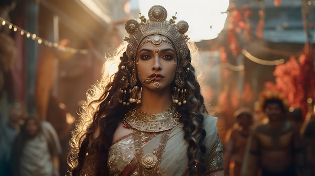 Fête divine des célébrations captivantes de Durga Puja