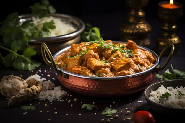 Une fête de Diwali avec du poulet au beurre au menu.