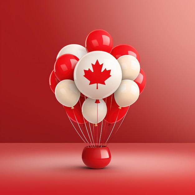 Fête du Canada Drapeau canadien Drapeau de la feuille d'érable du Canada Généré par Ai