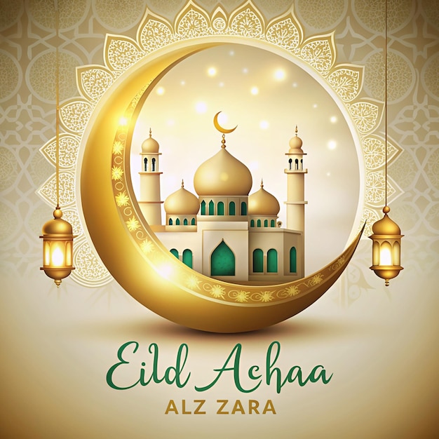 Fête de l'Eid Al Azha Mubarak fond islamique isolé sur fond blanc illustration du nouvel an islamique