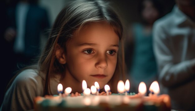 Une fête de famille avec l'amour aux chandelles et le bonheur généré par l'IA