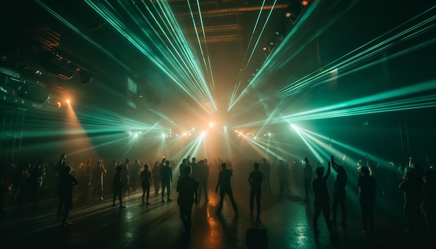 Une fête avec un feu vert au plafond