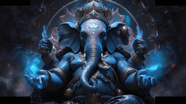 Fête de Ganesha Chaturthi dédiée au dieu indien à tête d'éléphant