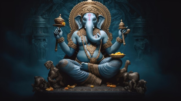 Fête de Ganesha Chaturthi dédiée au dieu indien à tête d'éléphant