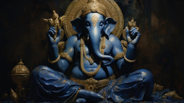 Fête de Ganesha Chaturthi dédiée au dieu indien à tête d'éléphant