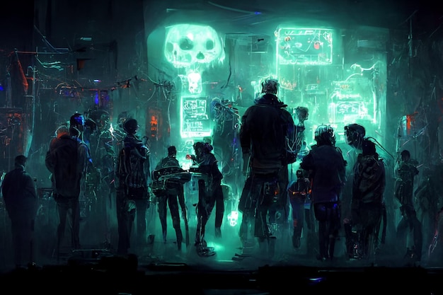 Fête d'Halloween sur le thème du cyberpunk