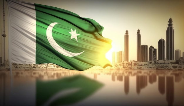 Fête de l'indépendance du pakistan 14 août soldats agitant le tissu pakistan drapeau du pakistan