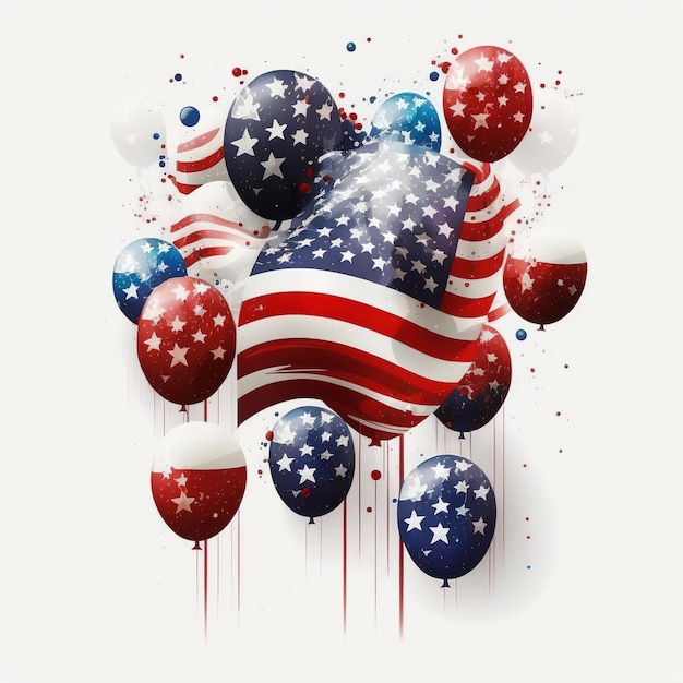 Fête de l'indépendance des États-Unis 4 juillet Modèle d'affiche de célébration de bannière de vacances du 4 juillet