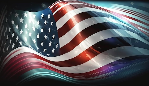 Fête de l'indépendance des États-Unis 4 juillet Modèle d'affiche de célébration de bannière de vacances du 4 juillet