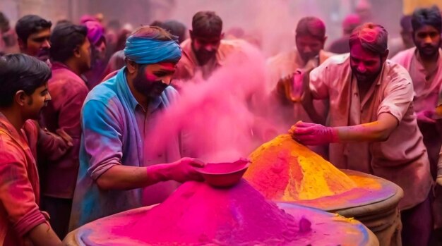 Fête indienne célébration de Holi