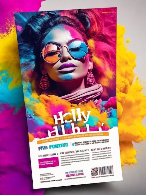 Photo la fête indienne des couleurs bonne fête de holi affiche flyer