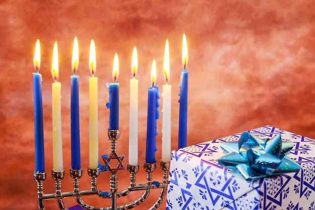 Fête juive hanukkah étoile de david hanukkah menorah