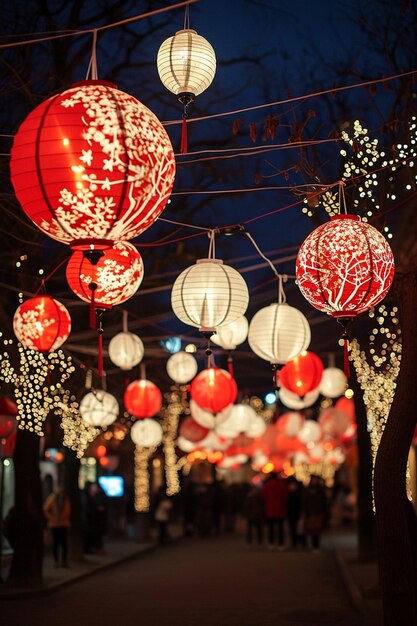 une fête des lanternes du soir de Martisor