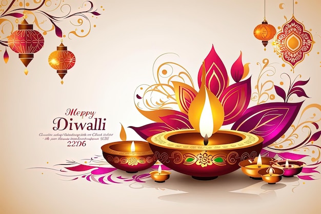 La fête des lumières Diwali avec Ganesh un heureux Diwali arrière-plan