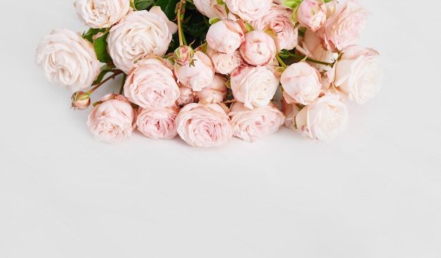 Fête des mères roses roses sur mur blanc