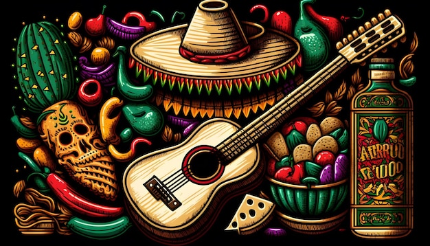 Fête mexicaine de fond Cinco de Mayo