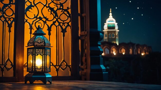 La fête musulmane du mois sacré du Ramadan Kareem Belle toile de fond avec une lanterne brillante Fa