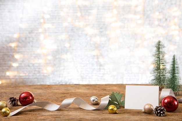 Fête de nouvel an de Noël avec fond de décoration célébrer le temps de heureux