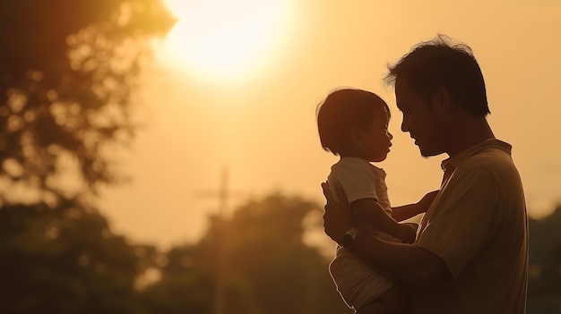 Fête des Pères Père avec son enfant Generative ai