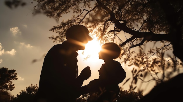 Fête des Pères Père avec son enfant Generative ai