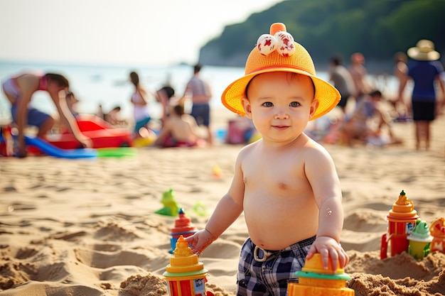 fête sur la plage, les enfants s'amusent à la plage