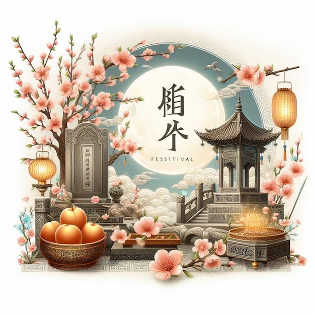 Fête de Qingming Célébration Post pour l'événement chinois