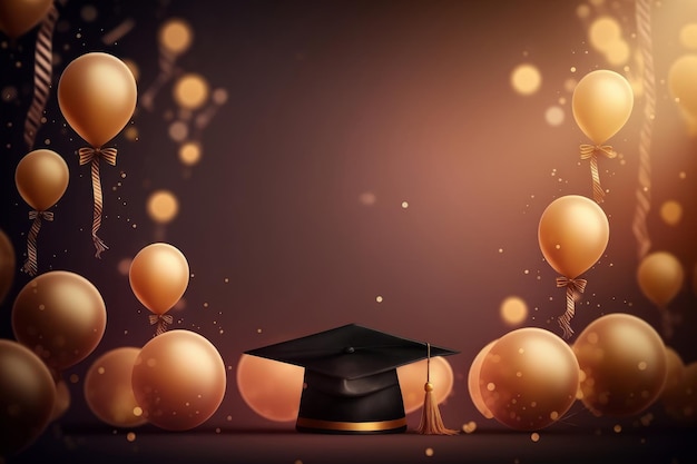 Photo fête de remise des diplômes festive avec des ballons illustration ai generative