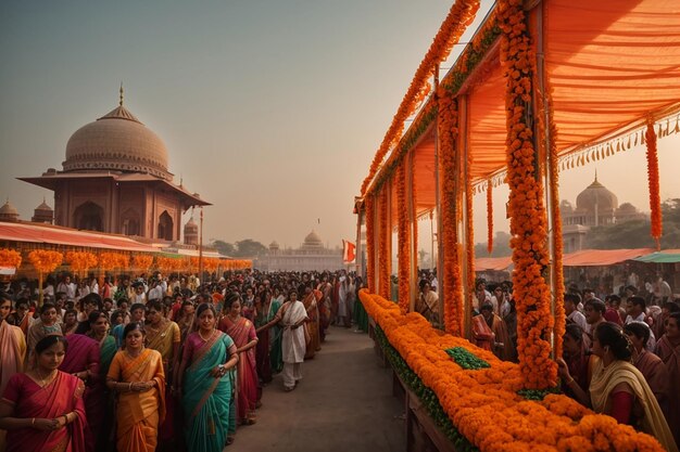 Photo la fête de la république de l'inde et la fête internationale des douanes