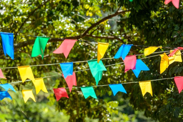 Fête de Saint John drapeaux colorés Fêtes traditionnelles juin dans la région nord-est du Brésil