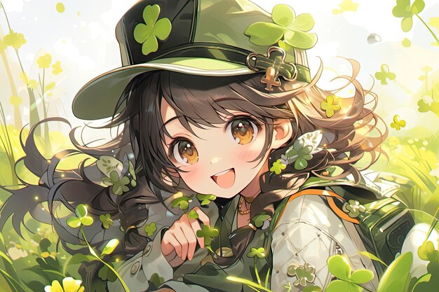 Fête de la Saint-Patrick fille de dessin animé