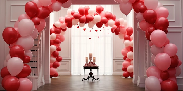 La fête de la Saint-Valentin avec des ballons rouges Arch Garland